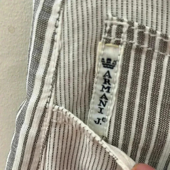 ❤️Host Picks❤️[US4/EU34]ARMANI  JEANS WideLeg Hemp/Linen Blend Gray Straps Pant - Picture 4 of 11